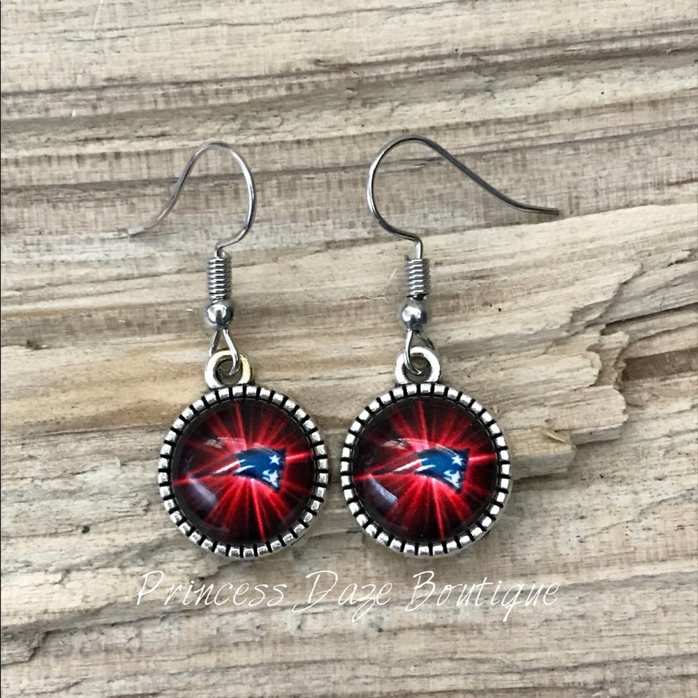 New‎ England Patriots Football Dangle Earrings